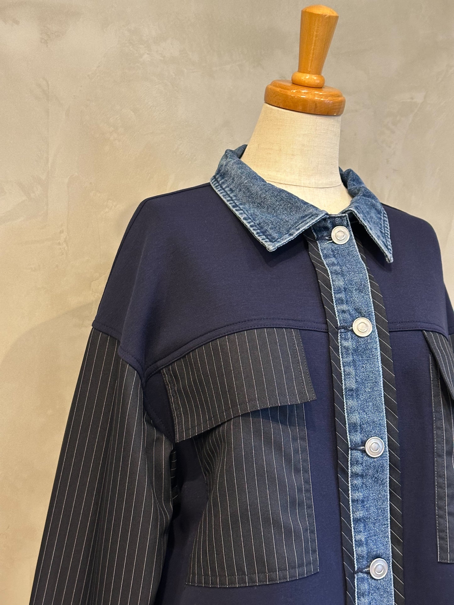 【botanical】異素材切り替えデニムジャケット