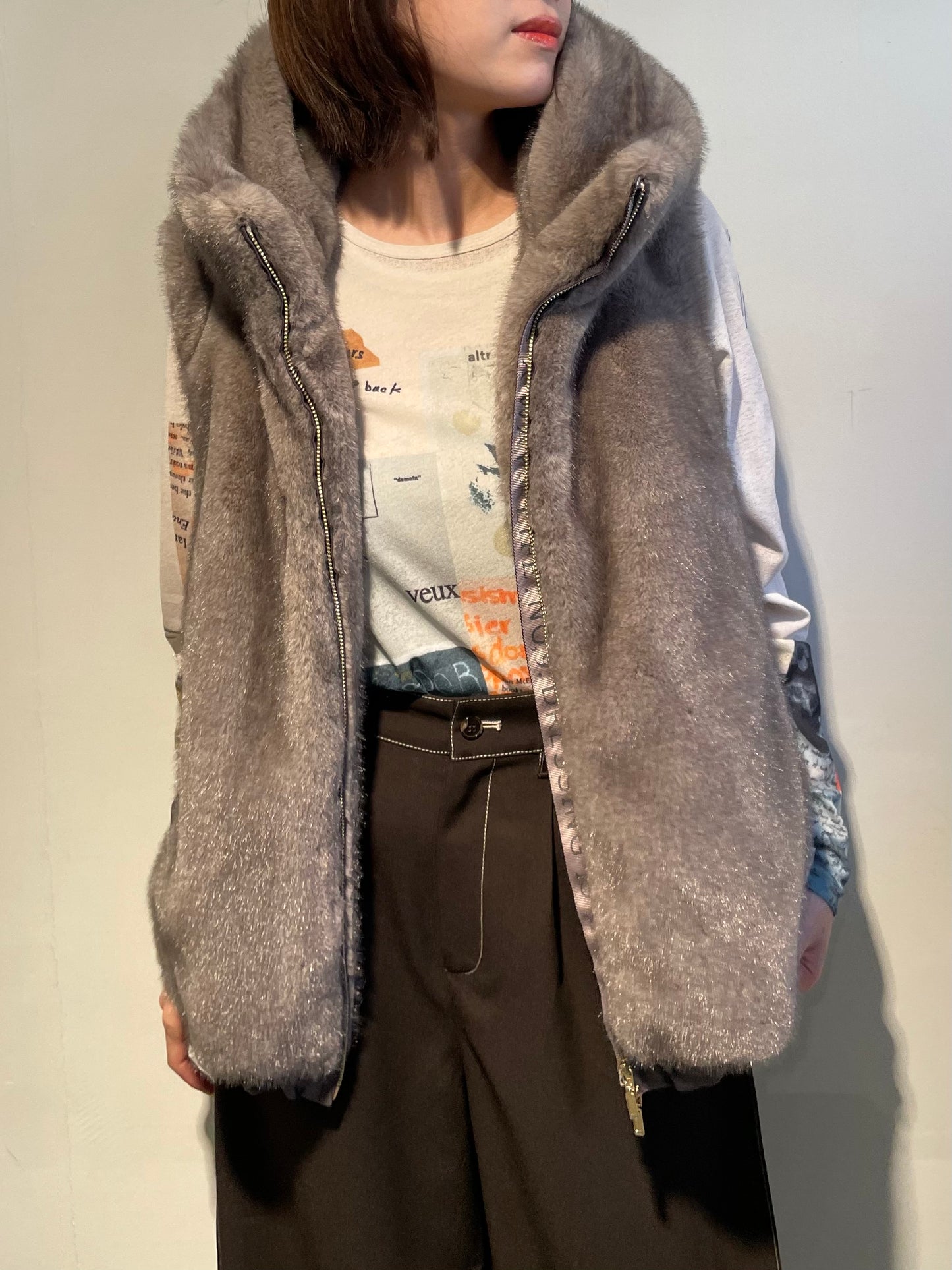 【予約商品】Eimee Law/ミンクファーフーディベスト