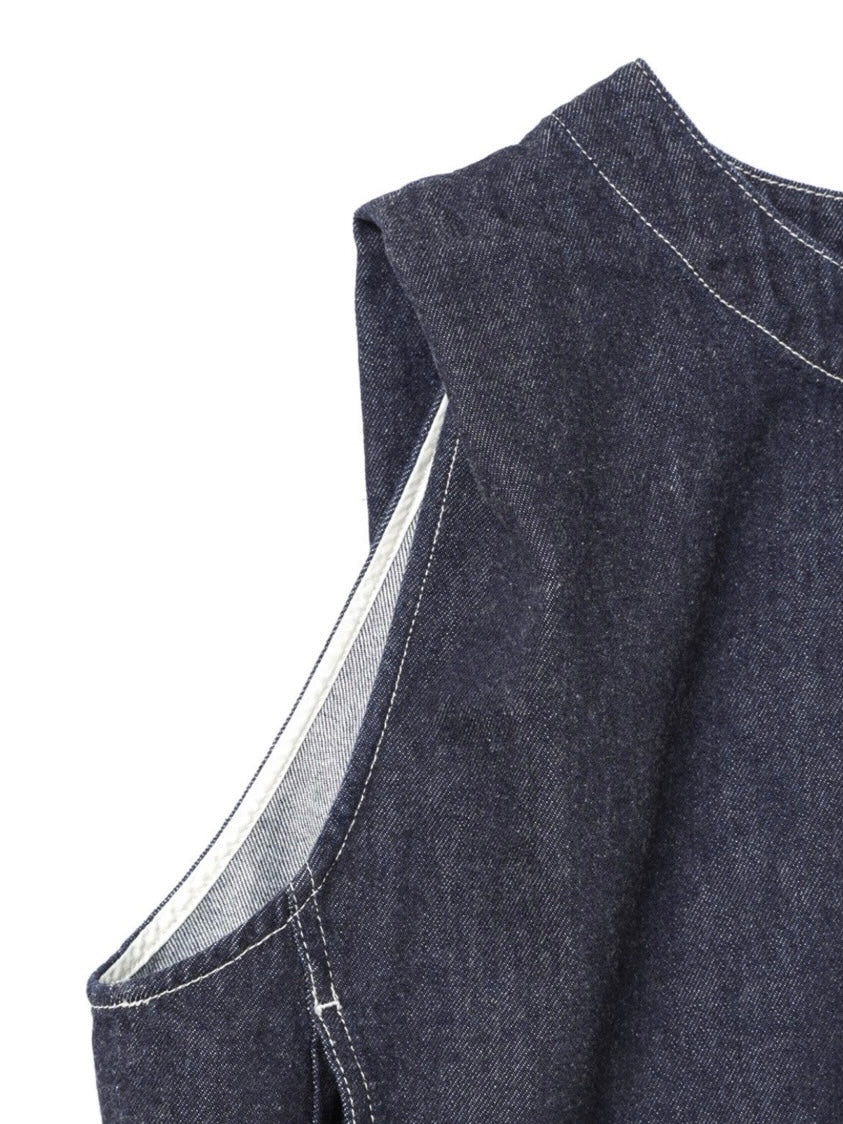 【mizuiro ind】　デニムベスト(ONEWASH)