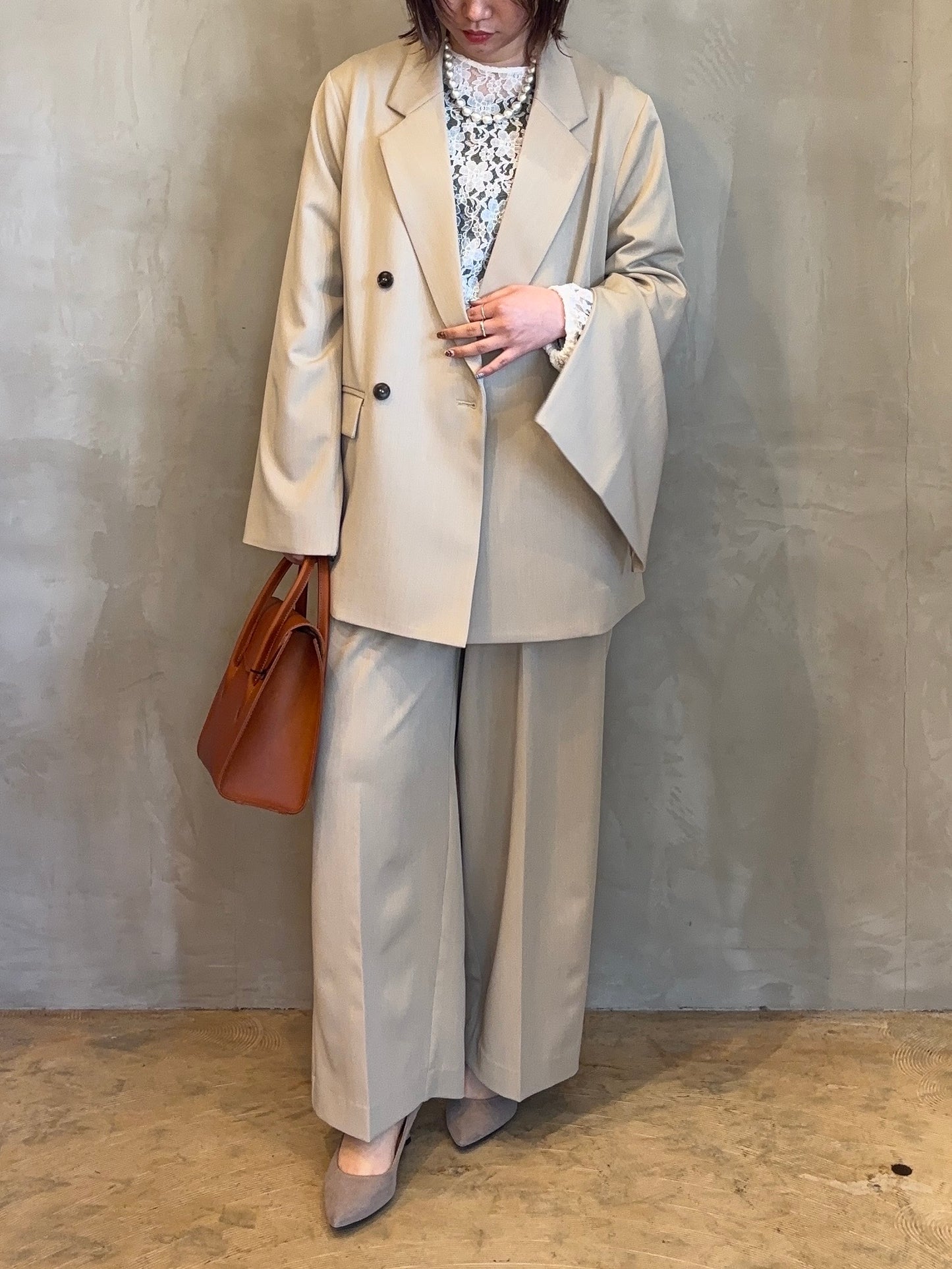 【ROSIEE】カーブポケットタックワイドパンツ