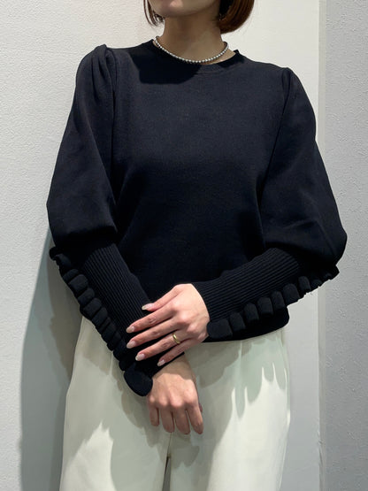 【botanical】パフスリーブ袖フリルニット