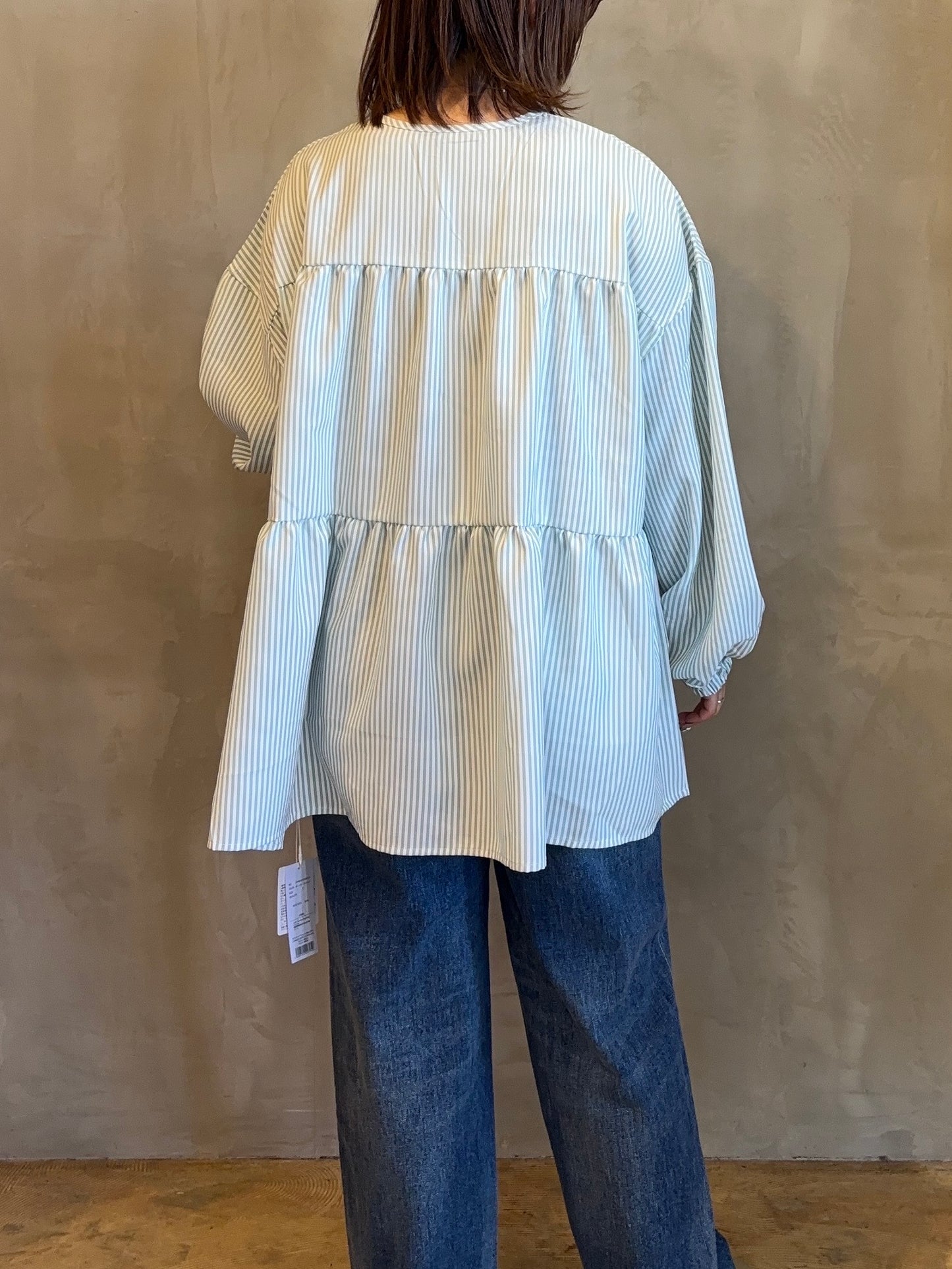 【botanical】ティアードチュニック長袖ブラウス