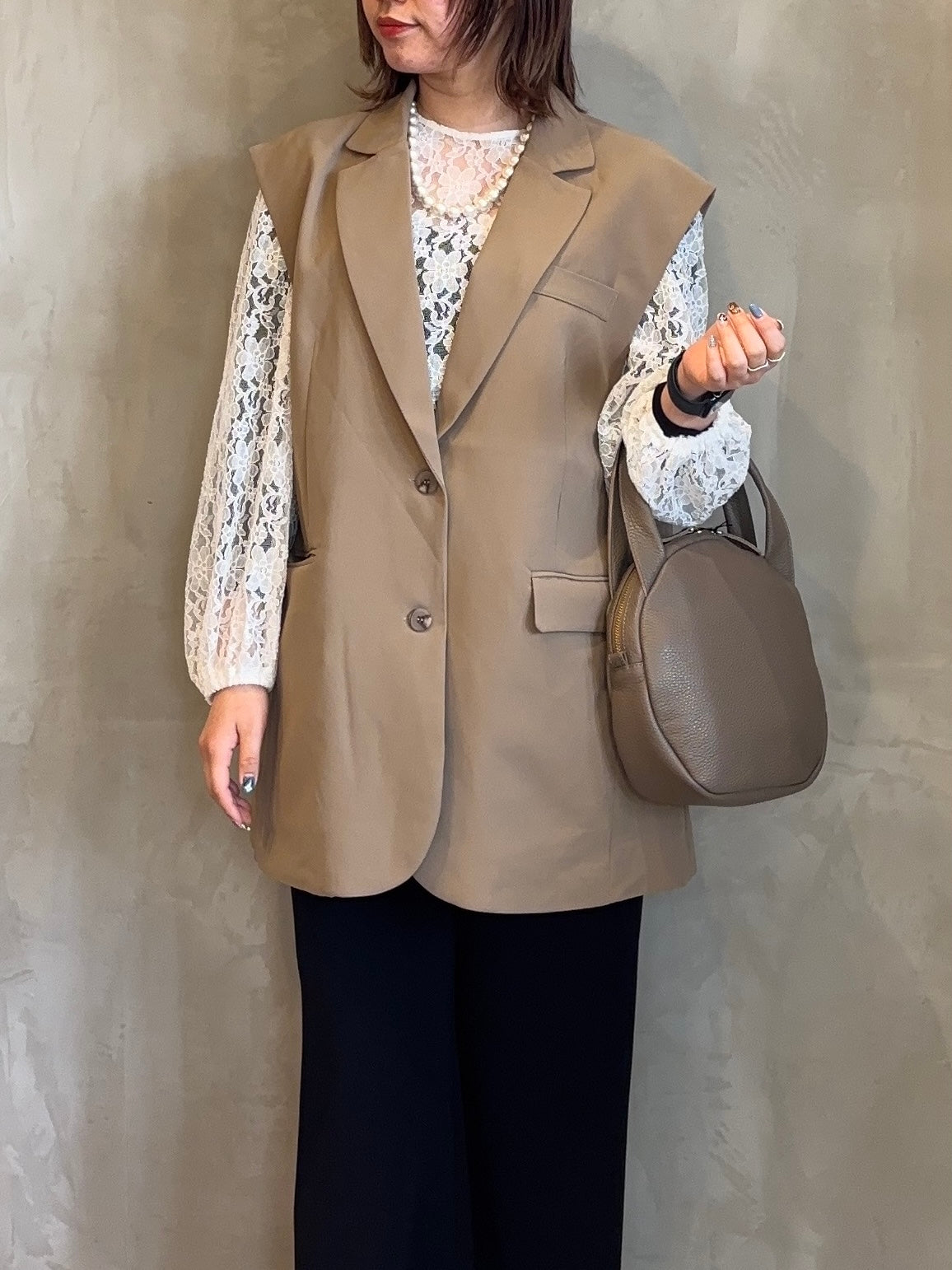 【botanical】ポリツイル バックファスナーベスト