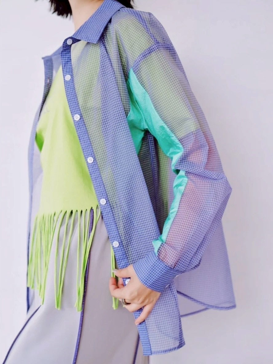 【HCAE】シアーチェックシャツ