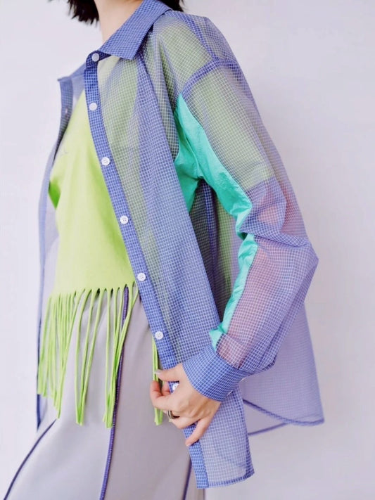 【HCAE】シアーチェックシャツ