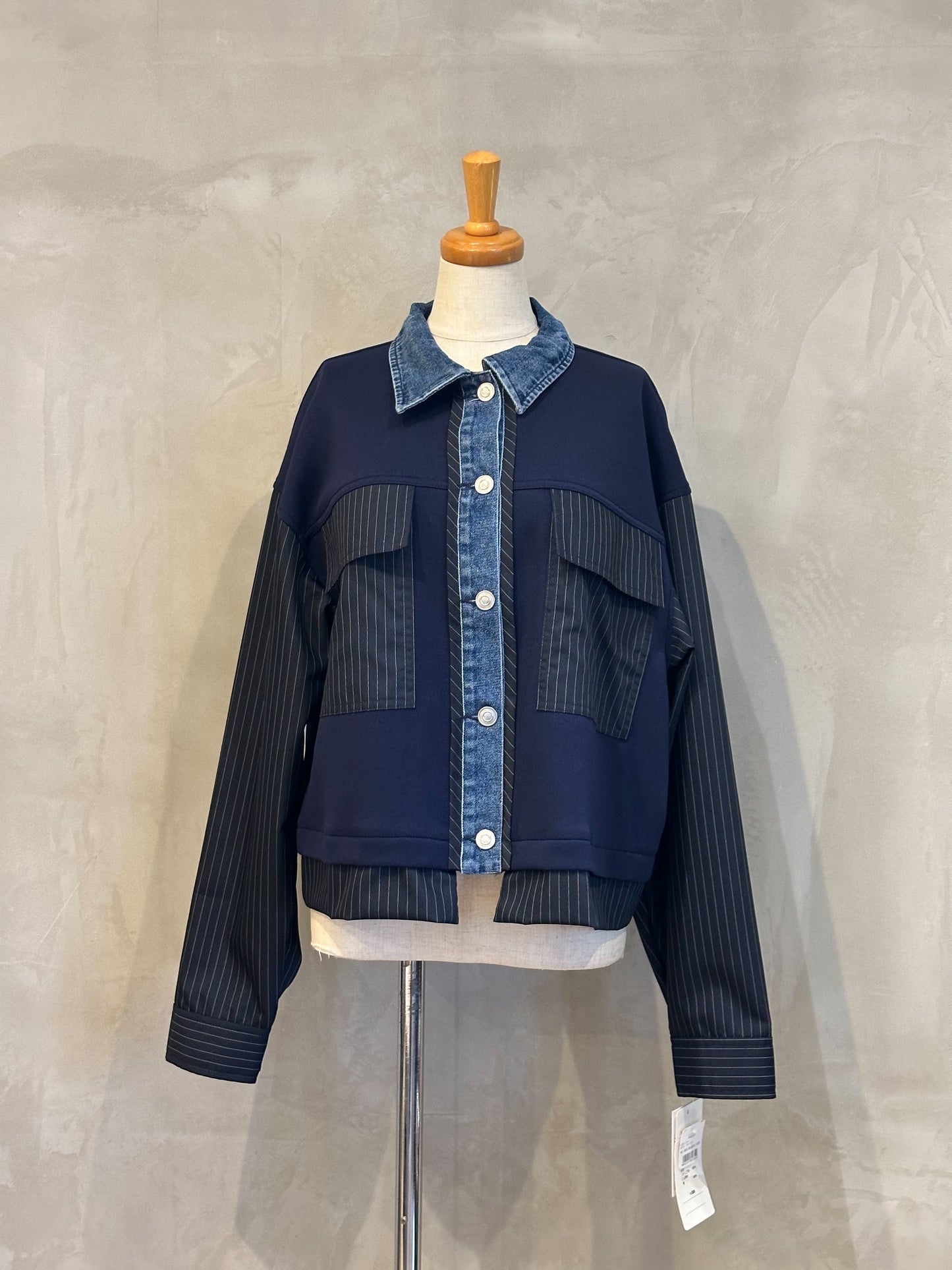 【botanical】異素材切り替えデニムジャケット