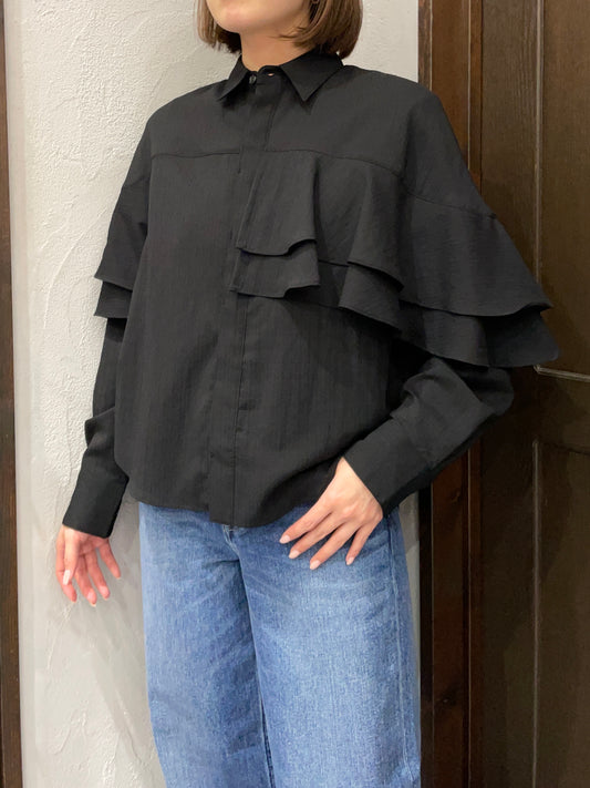 【1％】アシメフリルブラウス