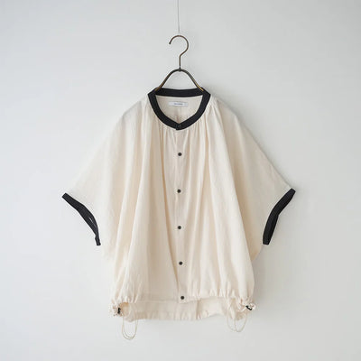 【MANON】フレンチスリーブスピンドルクレリックアミカルシャツ