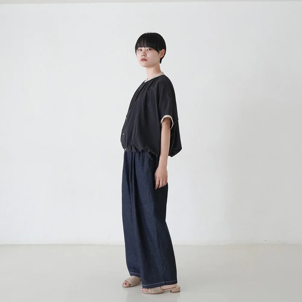 【MANON】フレンチスリーブスピンドルクレリックアミカルシャツ