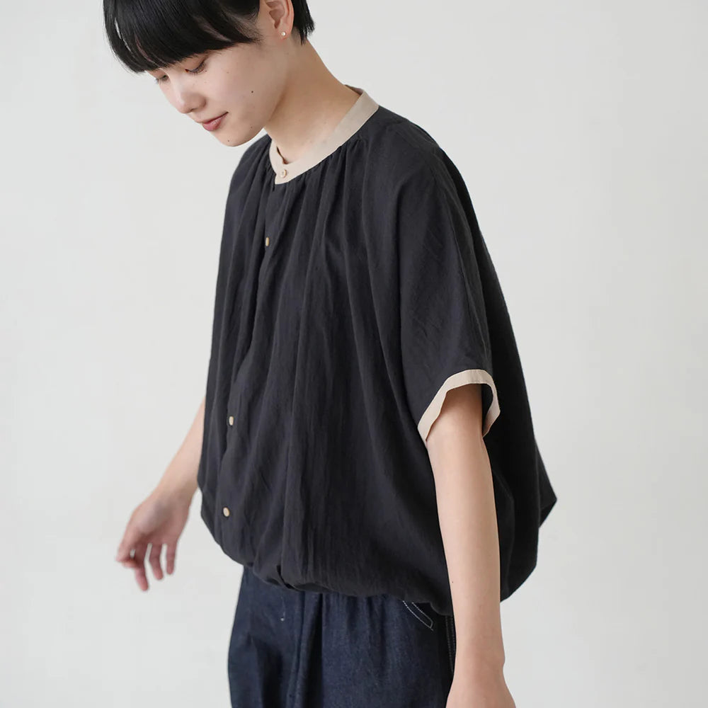 【MANON】フレンチスリーブスピンドルクレリックアミカルシャツ