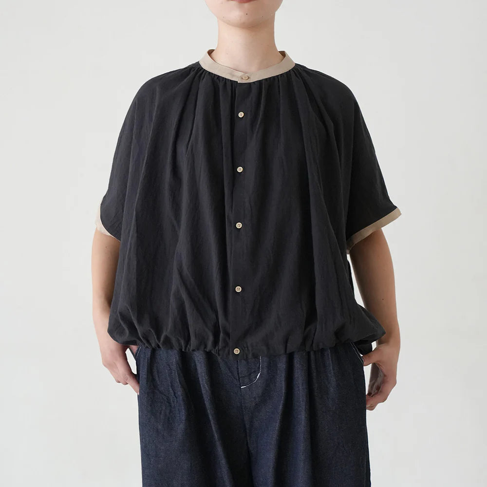 【MANON】フレンチスリーブスピンドルクレリックアミカルシャツ