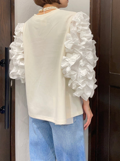 【botanical】袖フリルプルオーバー