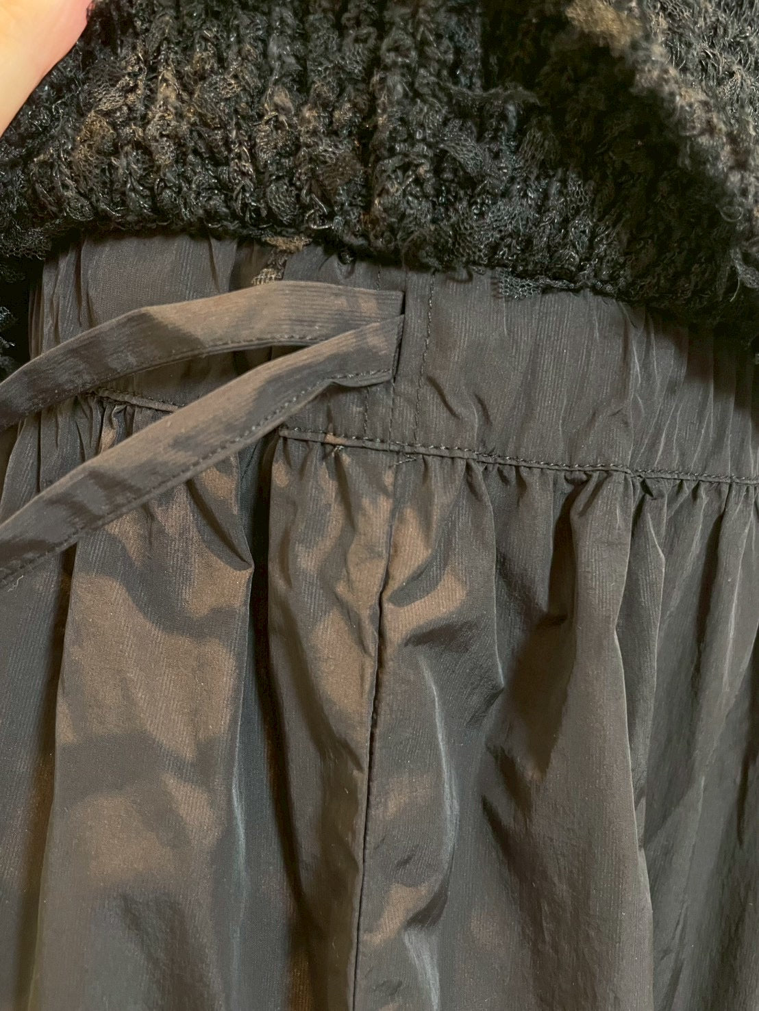 【EN'DAY】【大人のこなれスタイル】ニット×ティアード ワンピース Black×Black