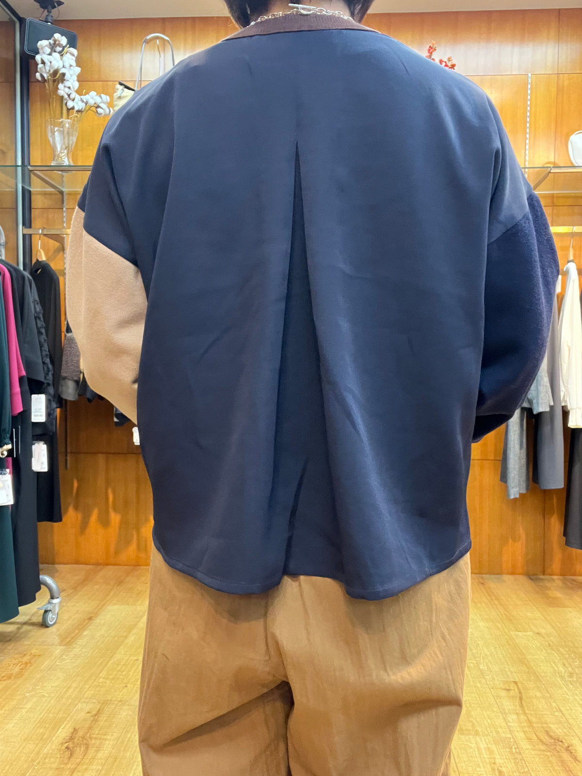 【C'EST MOIJU】カラーブロック切り替えカーディガン