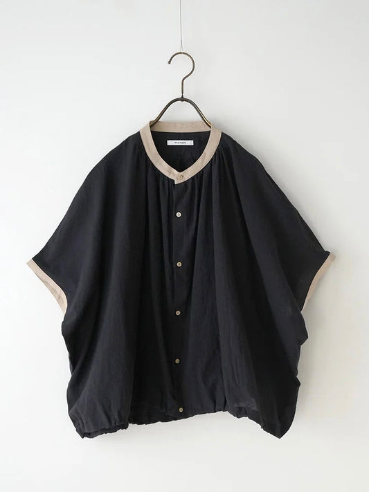 【MANON】フレンチスリーブスピンドルクレリックアミカルシャツ
