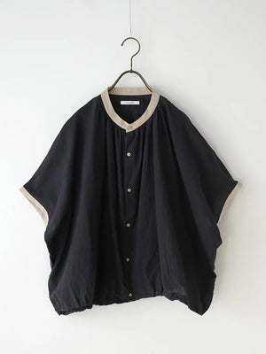 【MANON】フレンチスリーブスピンドルクレリックアミカルシャツ