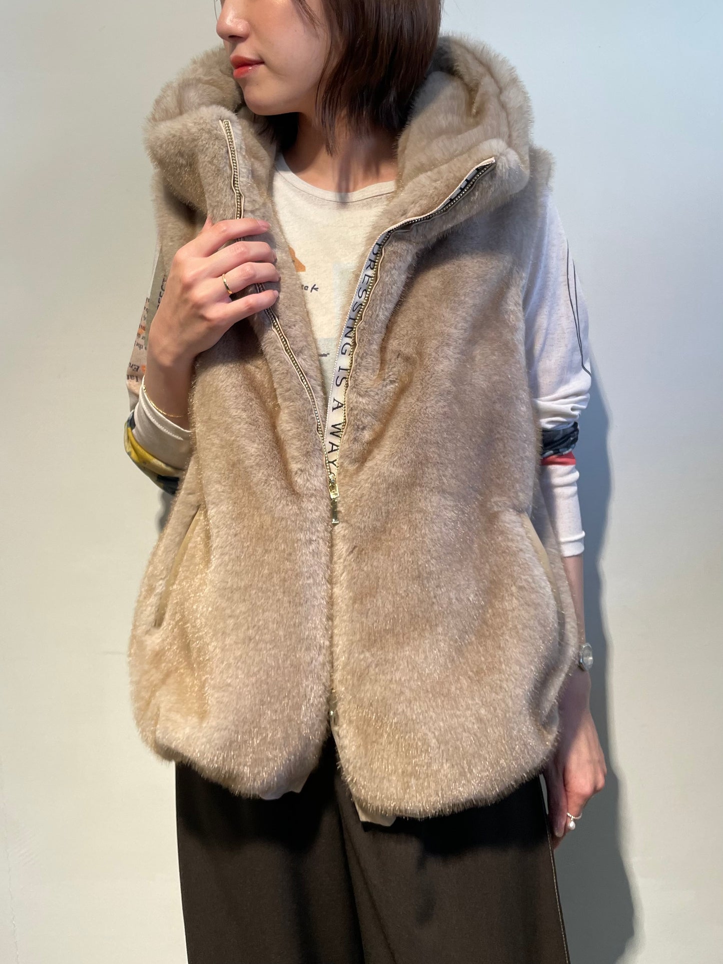 【予約商品】Eimee Law/ミンクファーフーディベスト