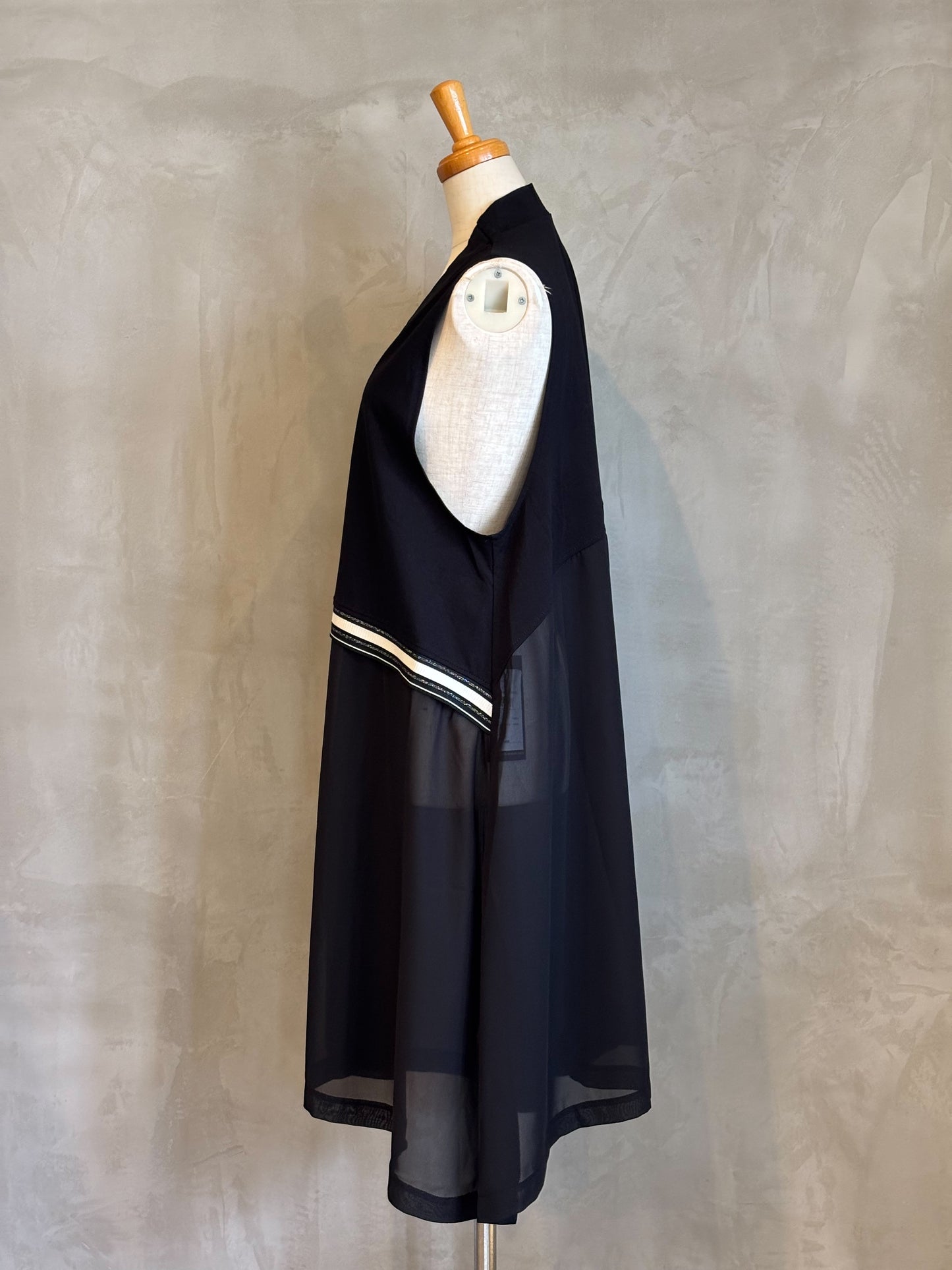 【botanical】バックシアー切替ロングジレ