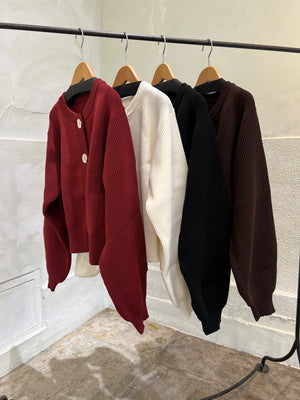 【botanical】スポンディッシュBIGボタンクルーネックカーディガン