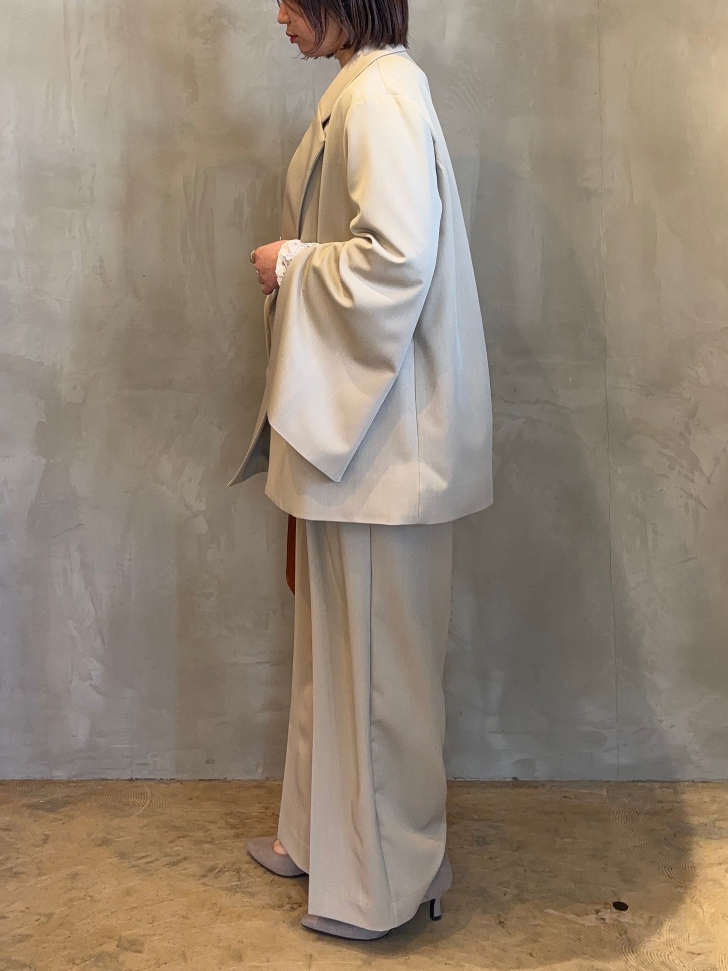 【ROSIEE】カーブポケットタックワイドパンツ