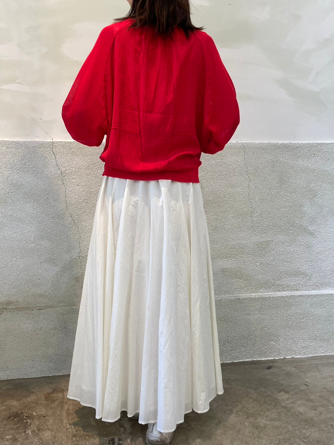 【botanical】布帛ドッキングカーディガン