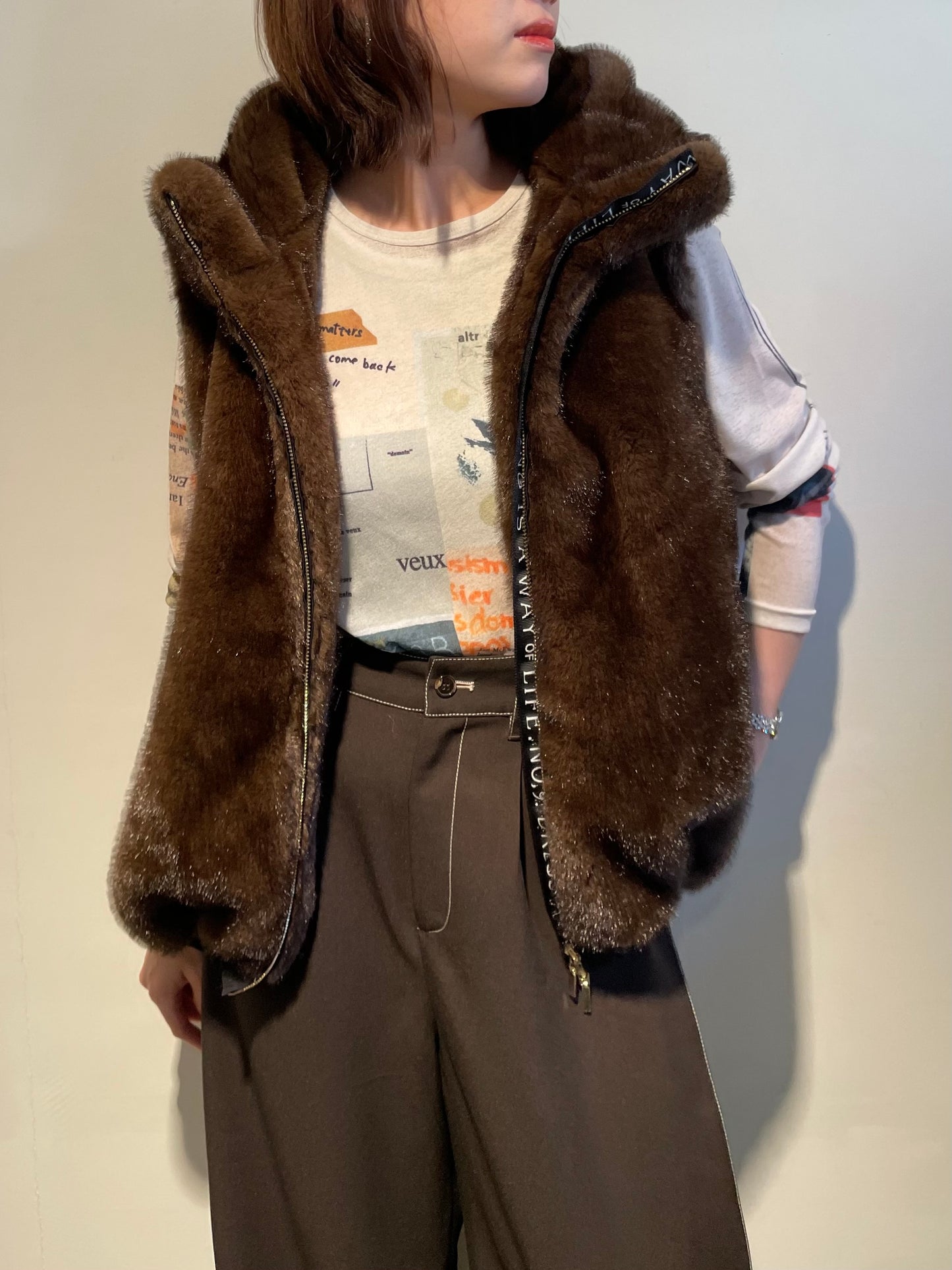 【予約商品】Eimee Law/ミンクファーフーディベスト