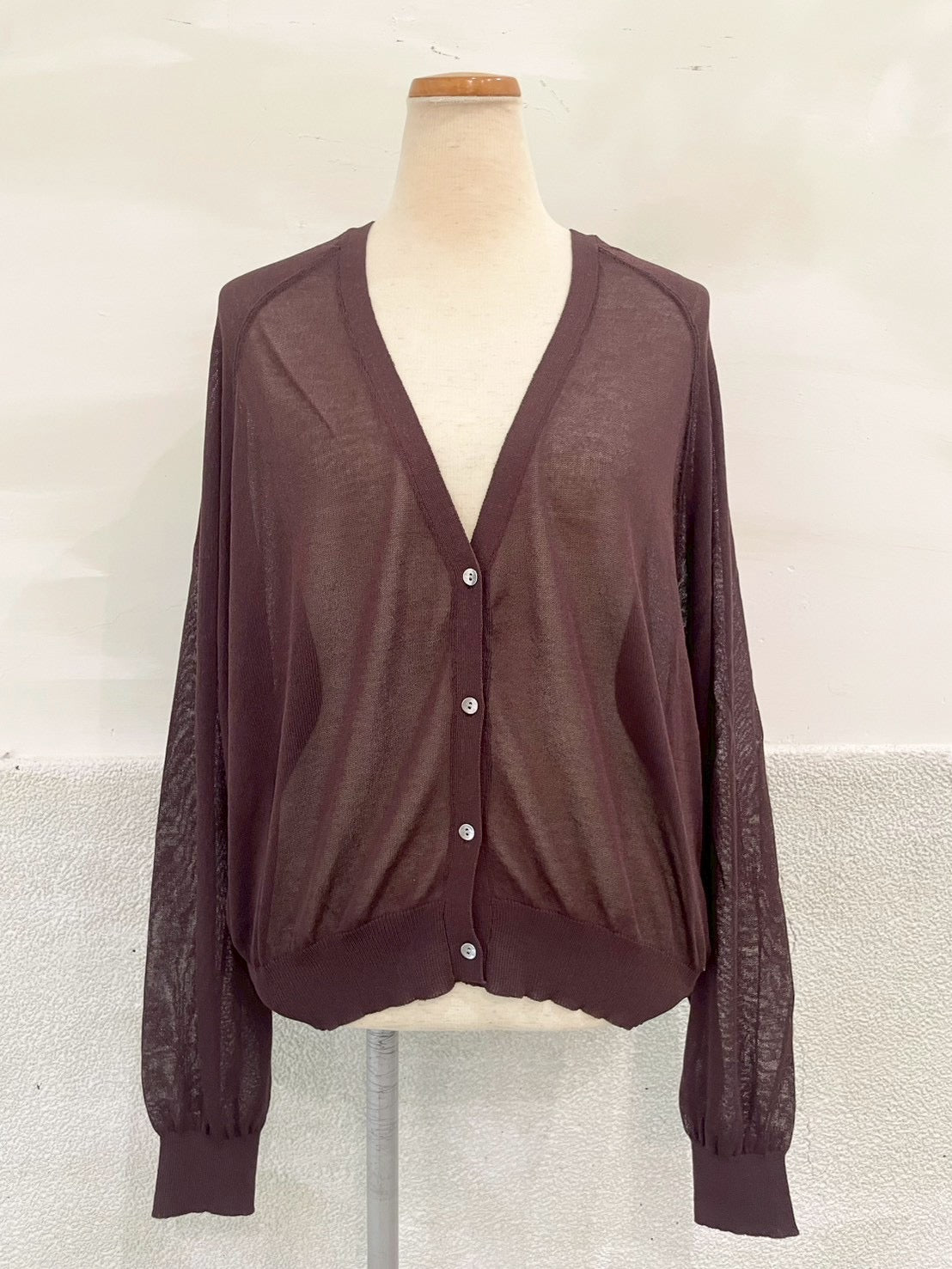 【botanical】布帛ドッキングカーディガン