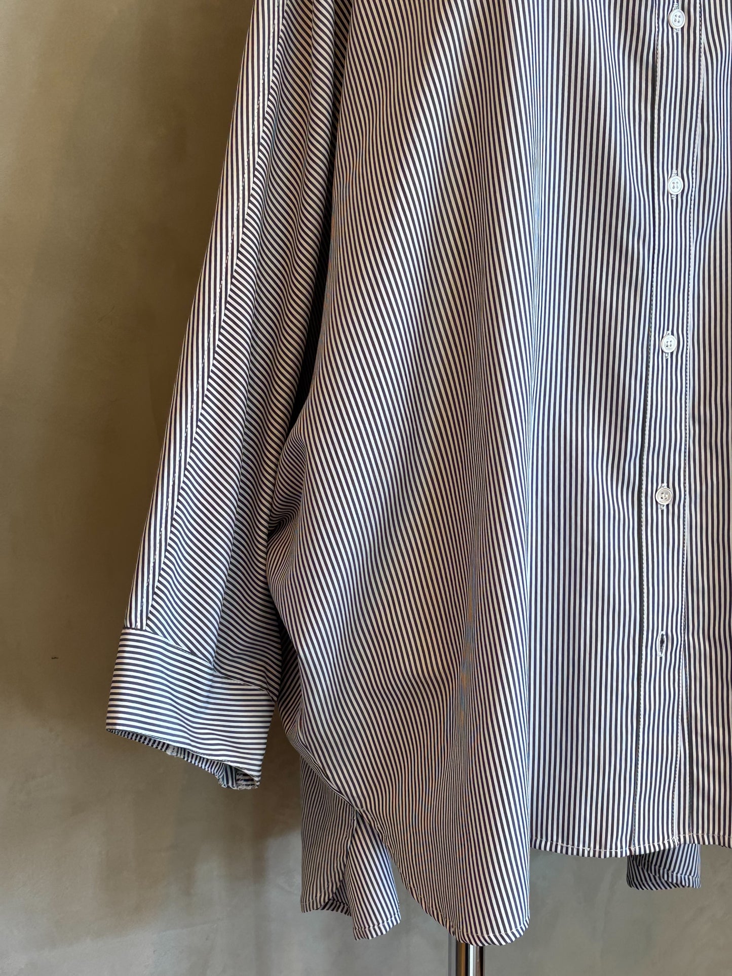 【ACUTA】ピンストライプブロードドルマンポンチョシャツ