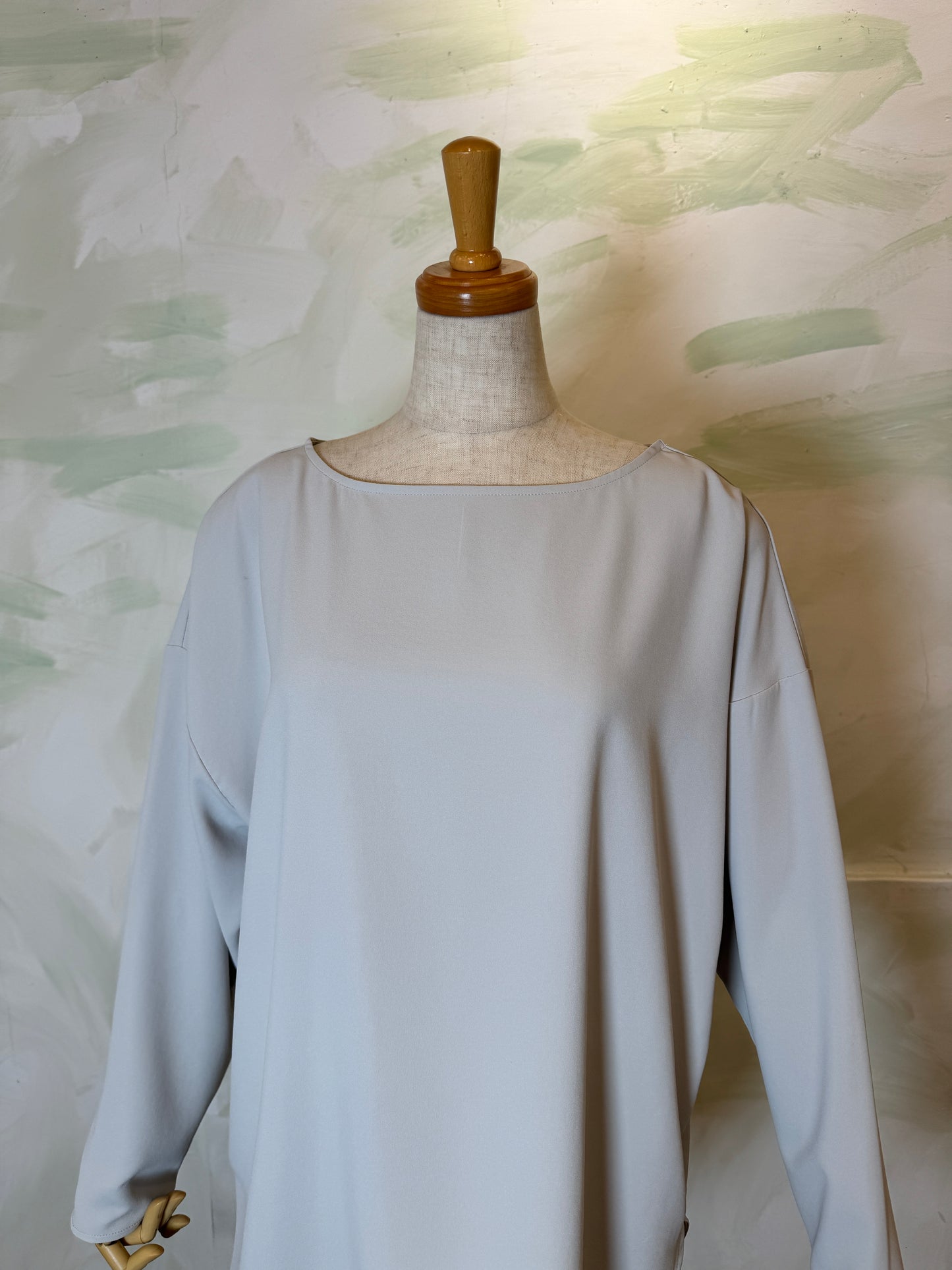 【Dignite collier】ジョーゼット長袖ブラウス