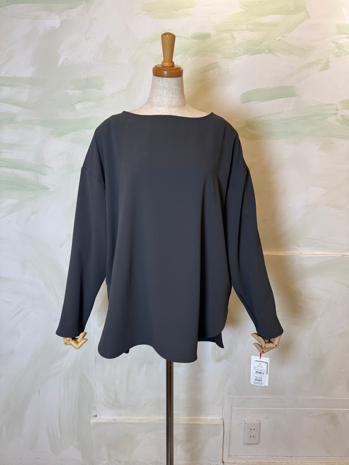 【Dignite collier】ジョーゼット長袖ブラウス