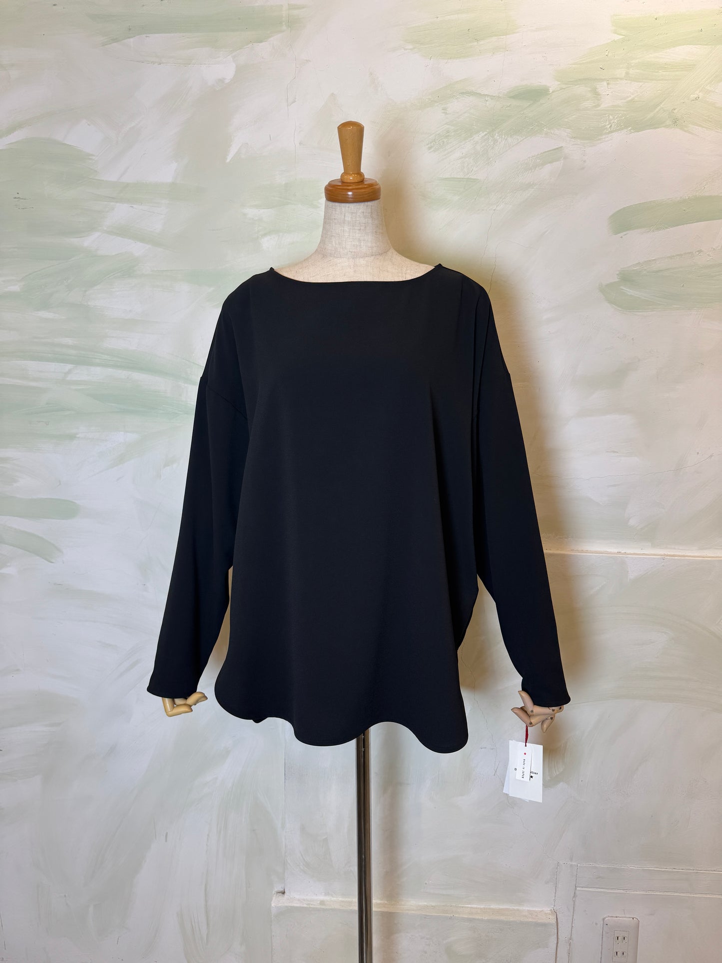 【Dignite collier】ジョーゼット長袖ブラウス