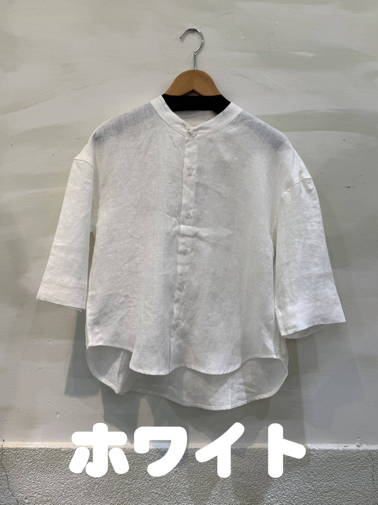 【Swarm】麻スタンド前開きシャツ