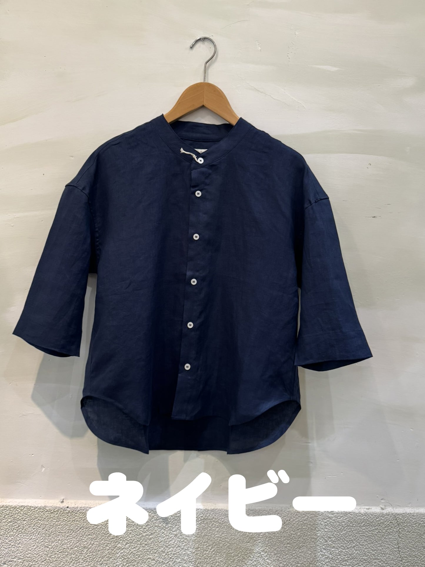 【Swarm】麻スタンド前開きシャツ