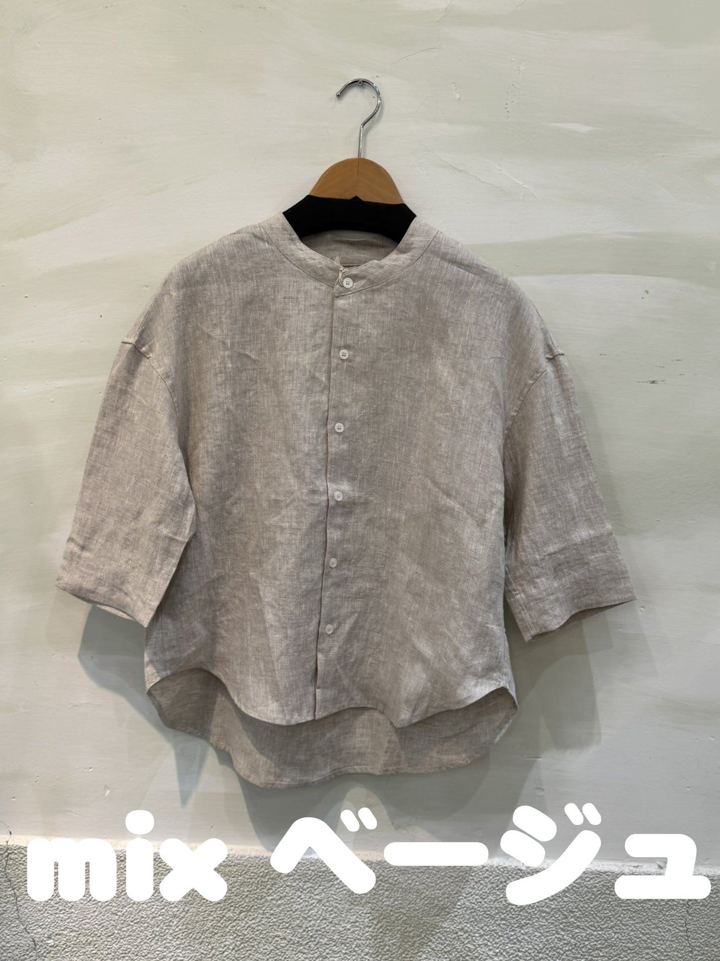 【Swarm】麻スタンド前開きシャツ