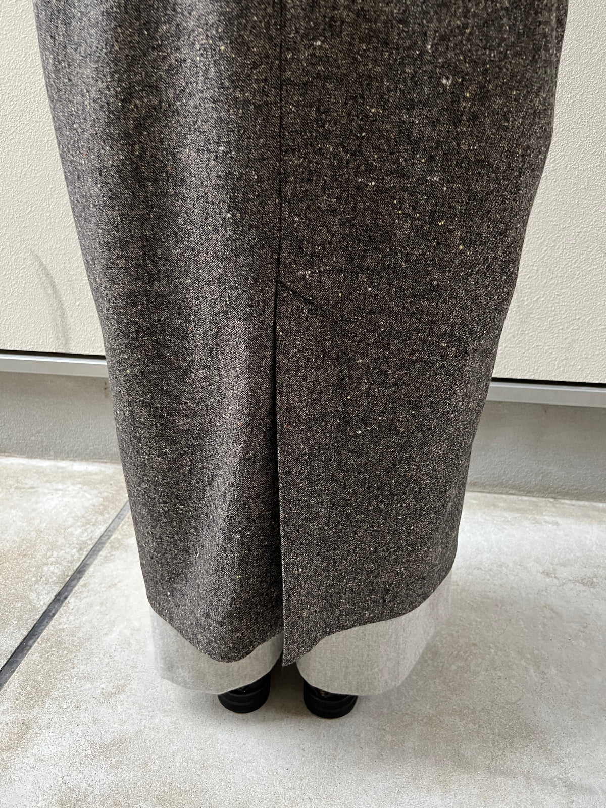 【QTUME】カラーネップツイード ロングダブルコート