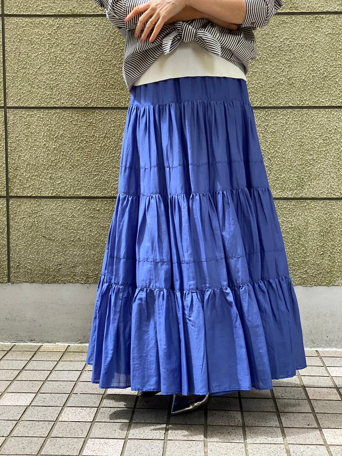 【botanical】コットンボイル ティアードスカート