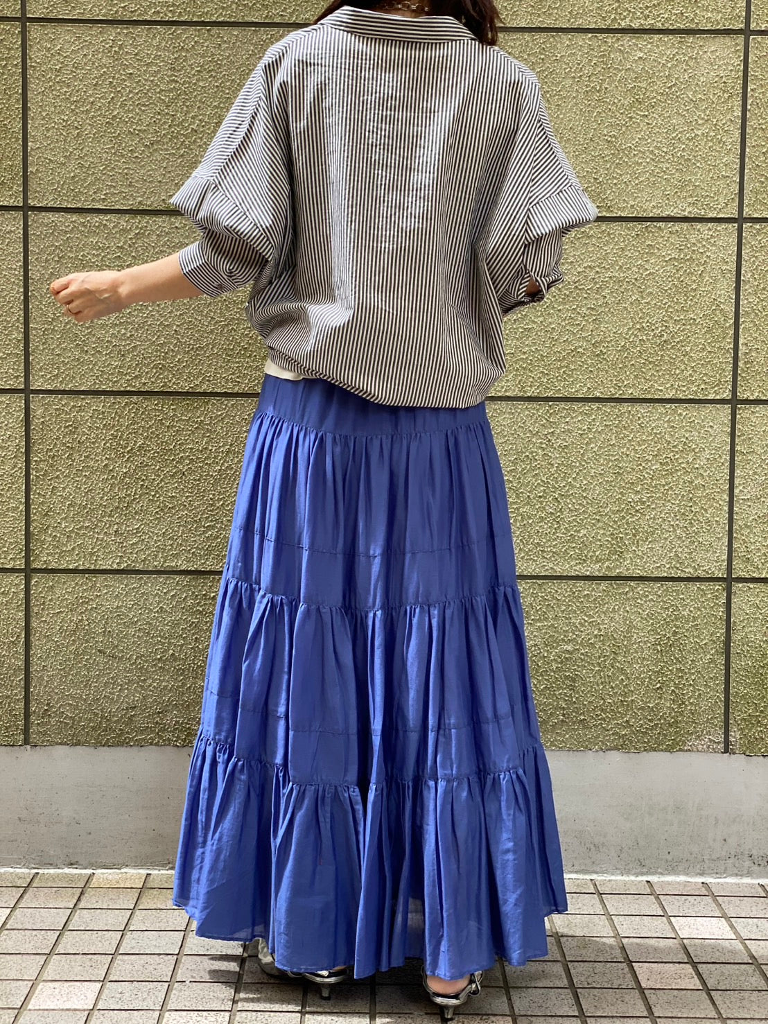 【botanical】コットンボイル ティアードスカート