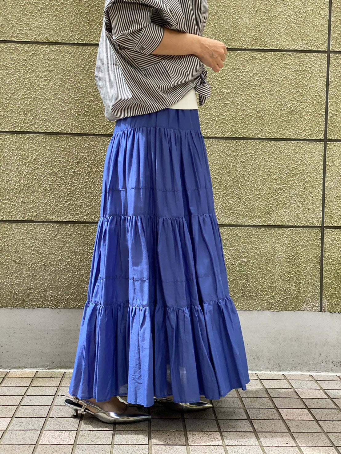 【botanical】コットンボイル ティアードスカート