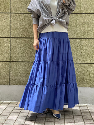 【botanical】コットンボイル ティアードスカート