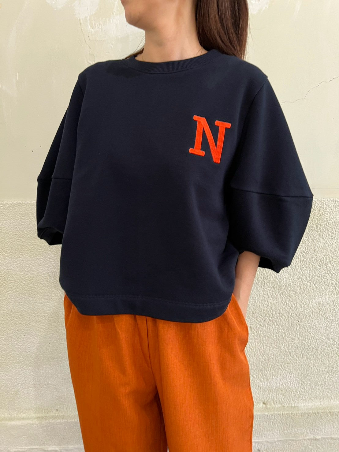 【NUS】刺繍Nミニ裏毛プルオーバー