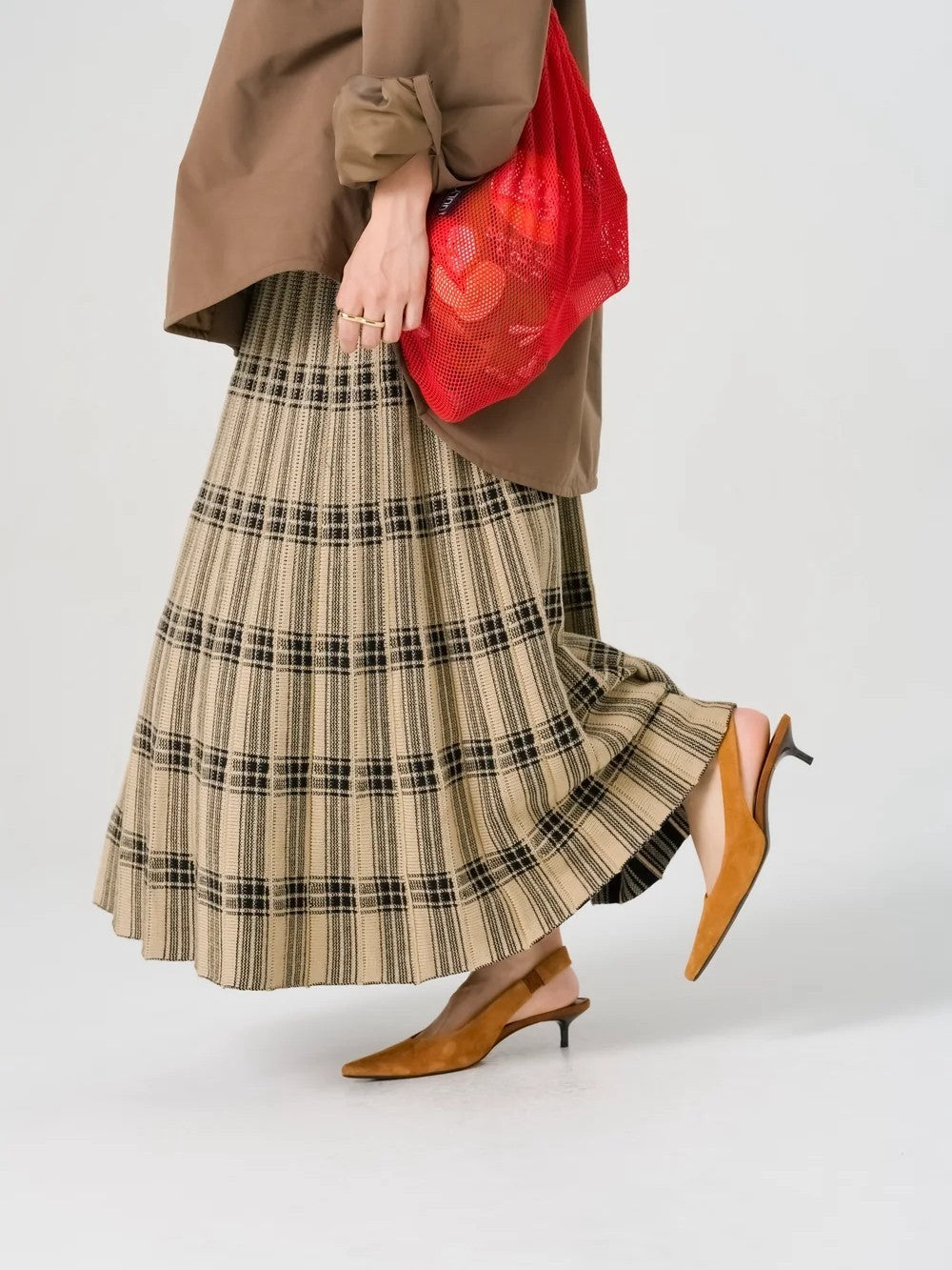 【TORRAZZODONNA】リバーシブルチェックニットスカート