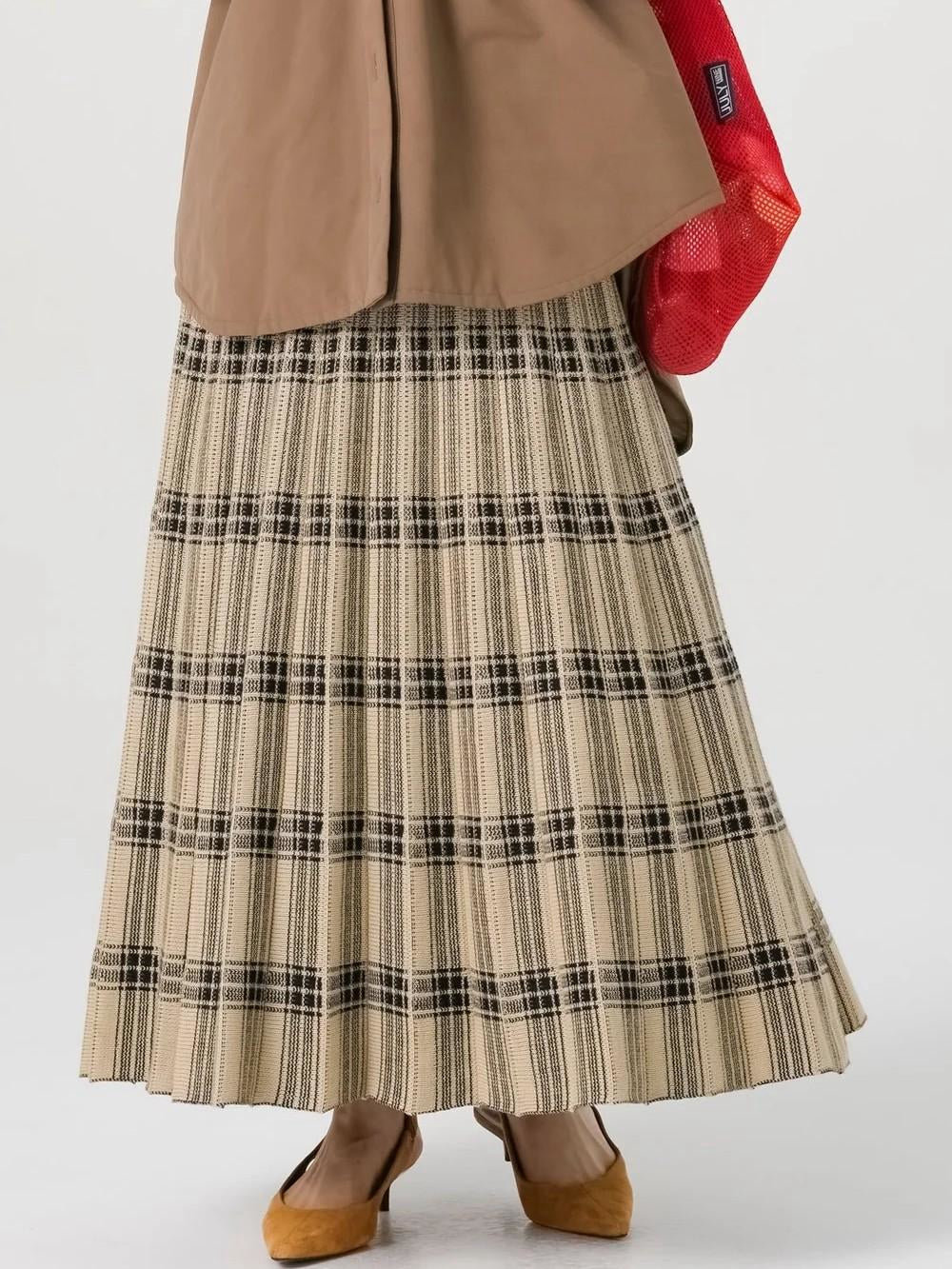 【TORRAZZODONNA】リバーシブルチェックニットスカート