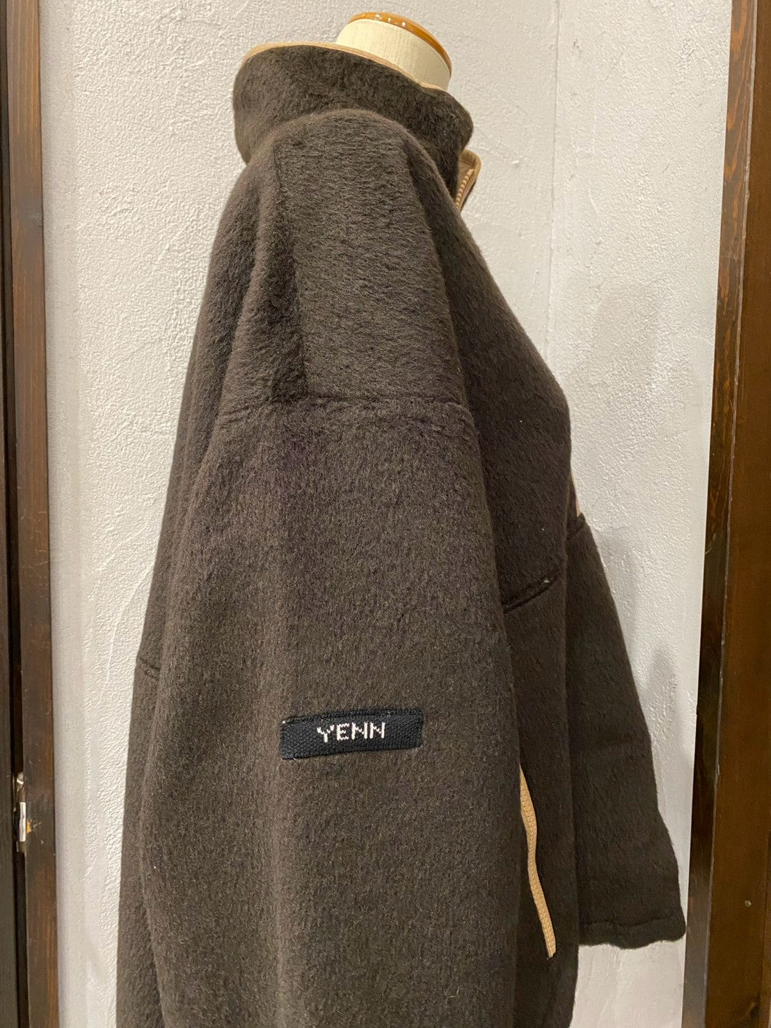 【YENN】シャギーハーフジップジャケット