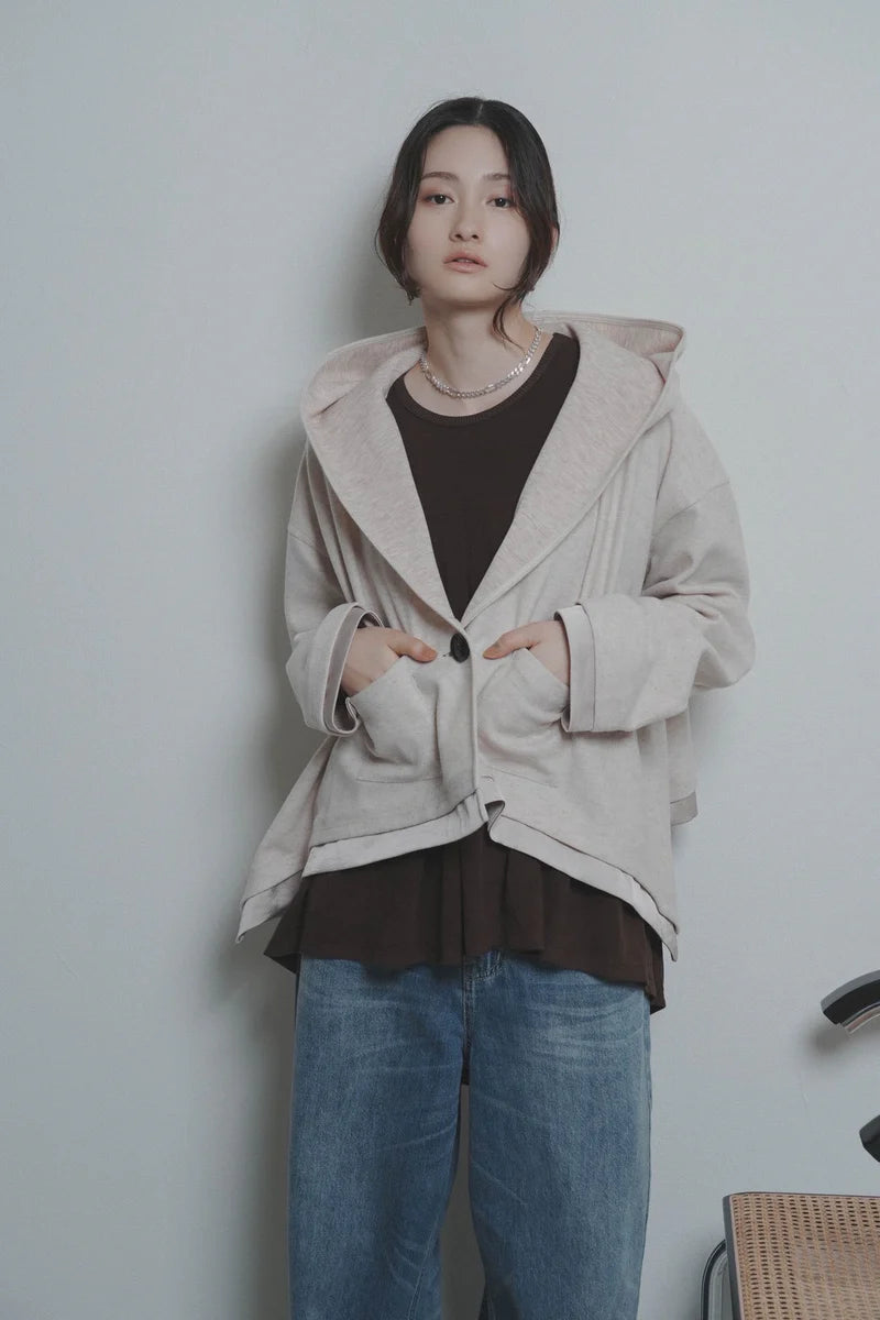 【予約商品】CYAN tokyo/ラウンドヘムフラノショートフーディ