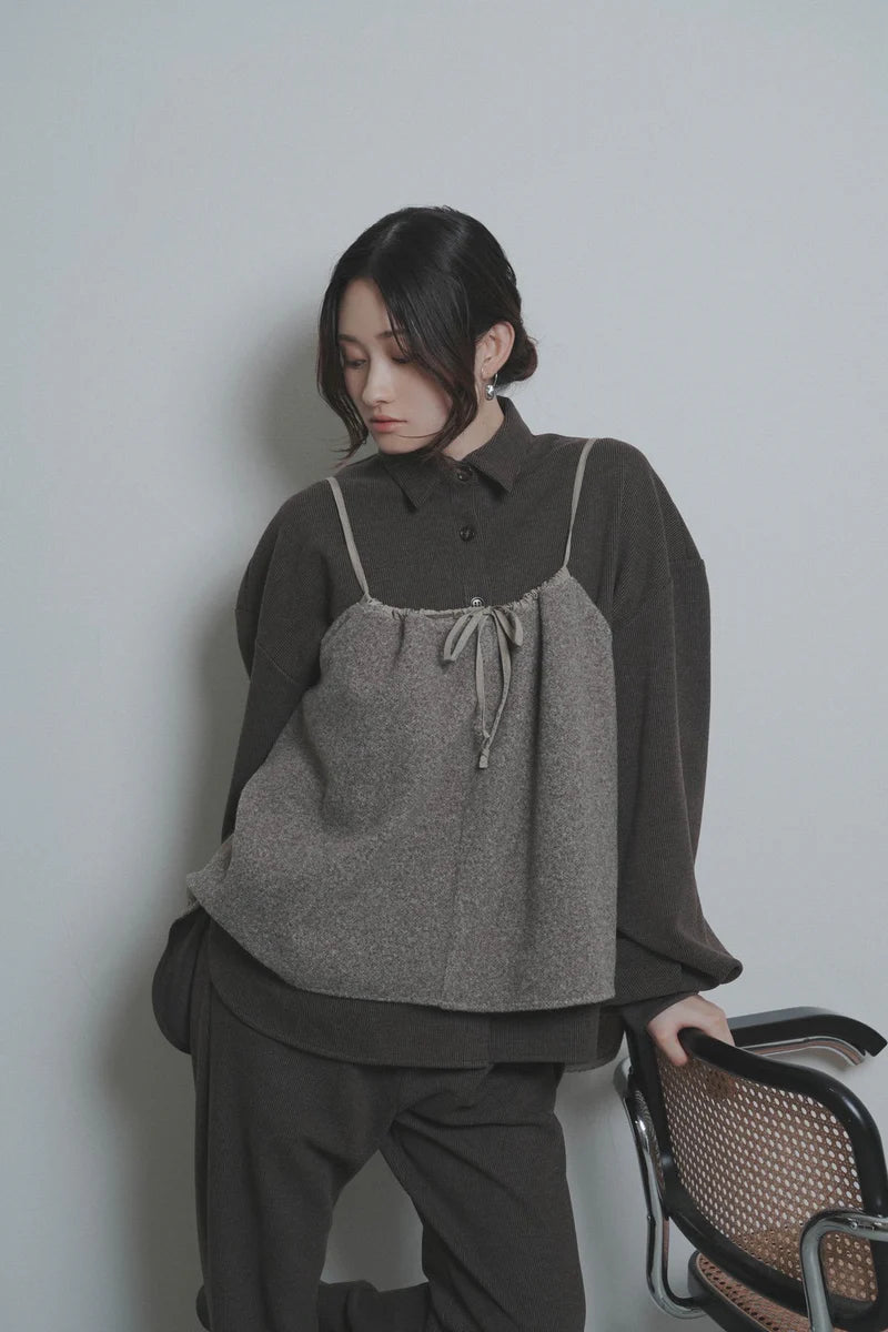 【予約商品】CYAN tokyo/シャギーラインウォームシャツブルゾン