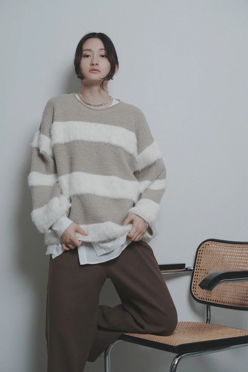 【予約商品】CYAN tokyo/ロールフィニッシュシャギーボーダー