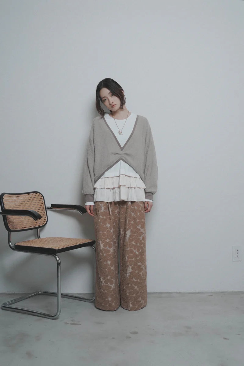 【予約商品】CYAN tokyo/ショートシャギーVブラウス