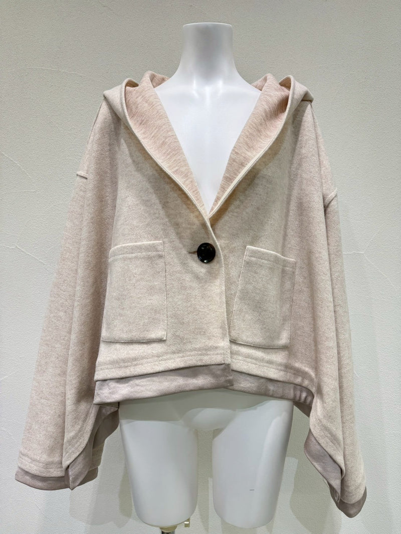 【予約商品】CYAN tokyo/ラウンドヘムフラノショートフーディ