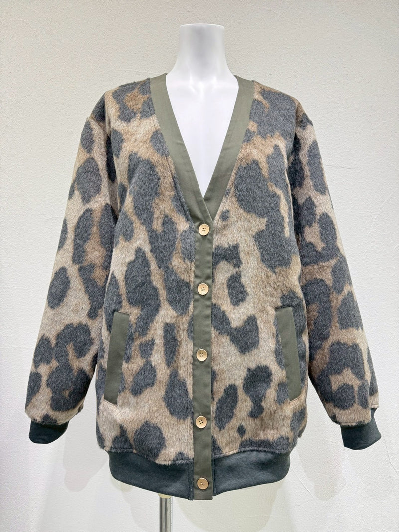 【予約商品】CYAN tokyo/レオパードシャギーリブカーデ