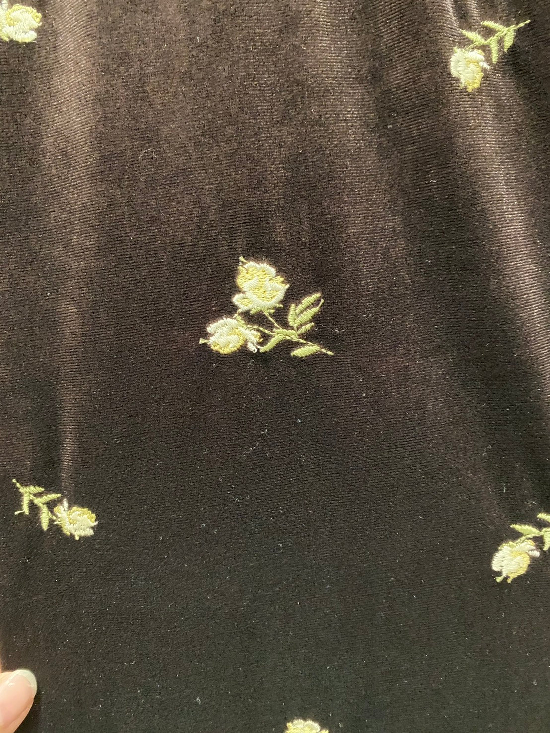 【botanical】小花柄刺繡ベロアキャミソール